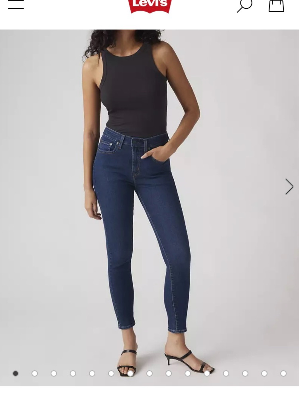 Levi's 721 Skinny High-Rise Jeans in Dark Blue Denim